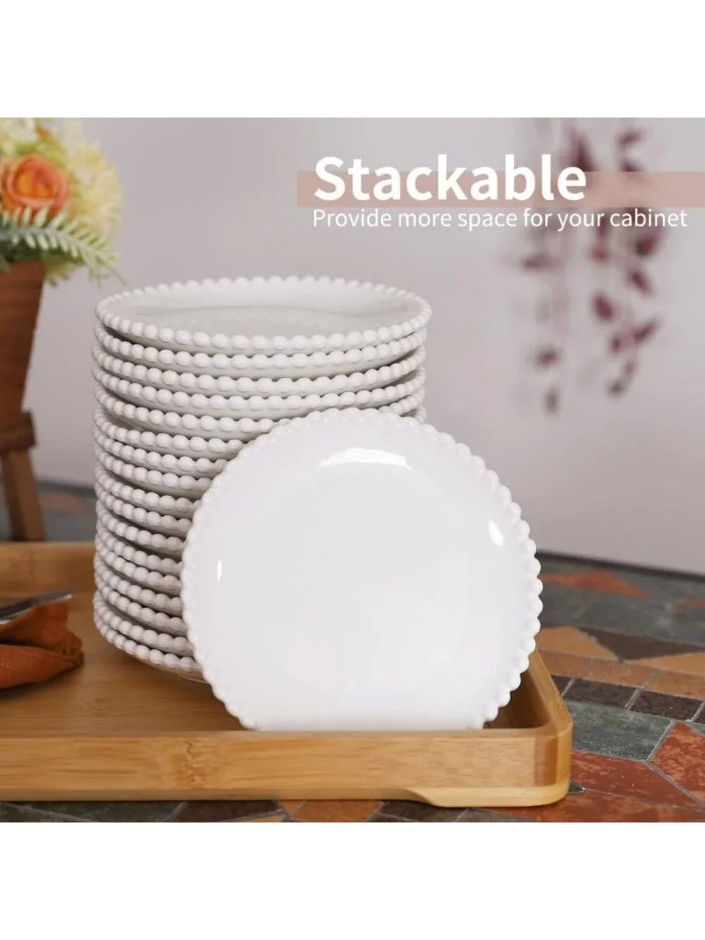 Set of 18 Small Ceramic Dessert Plates - 5.5 Inch Appetizer Dishes for Parties